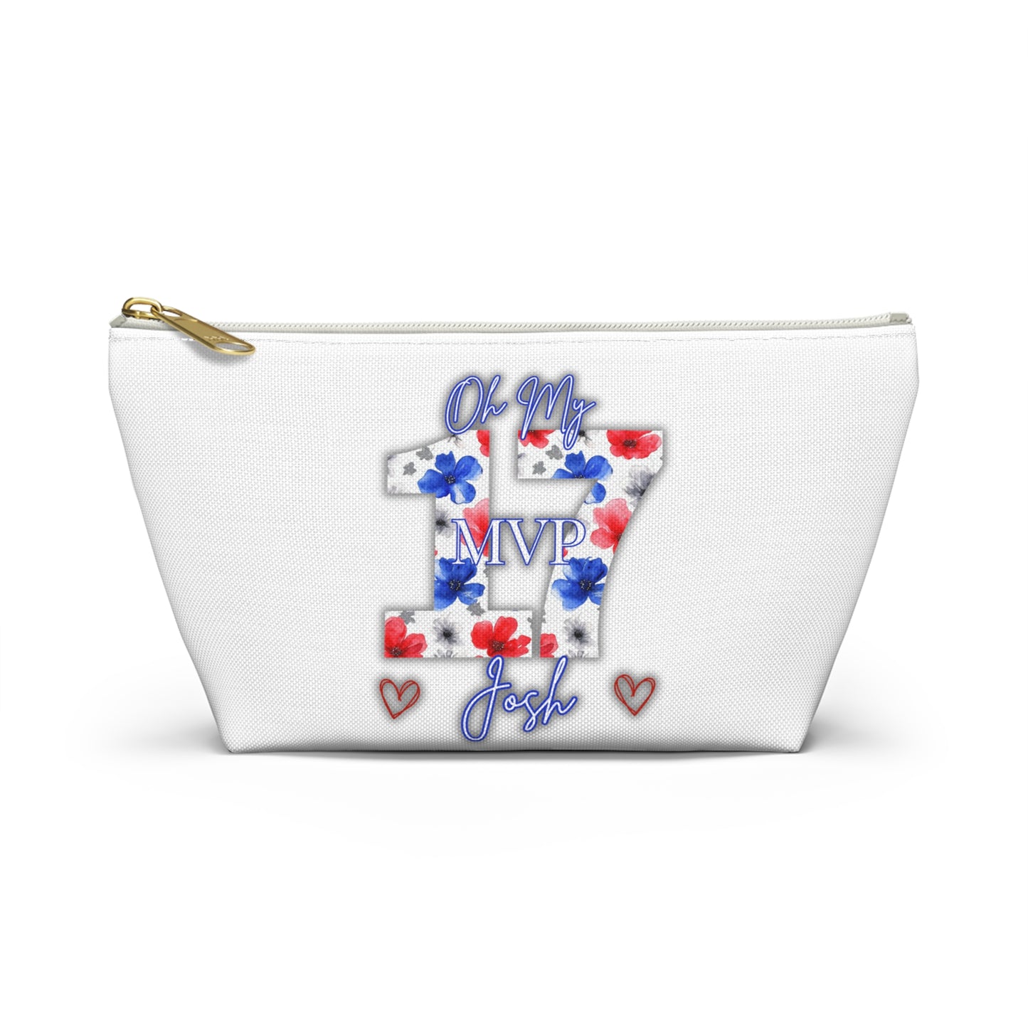 Oh My Josh Buffalo Football Retro Accessory Pouch w T-bottom ~ White