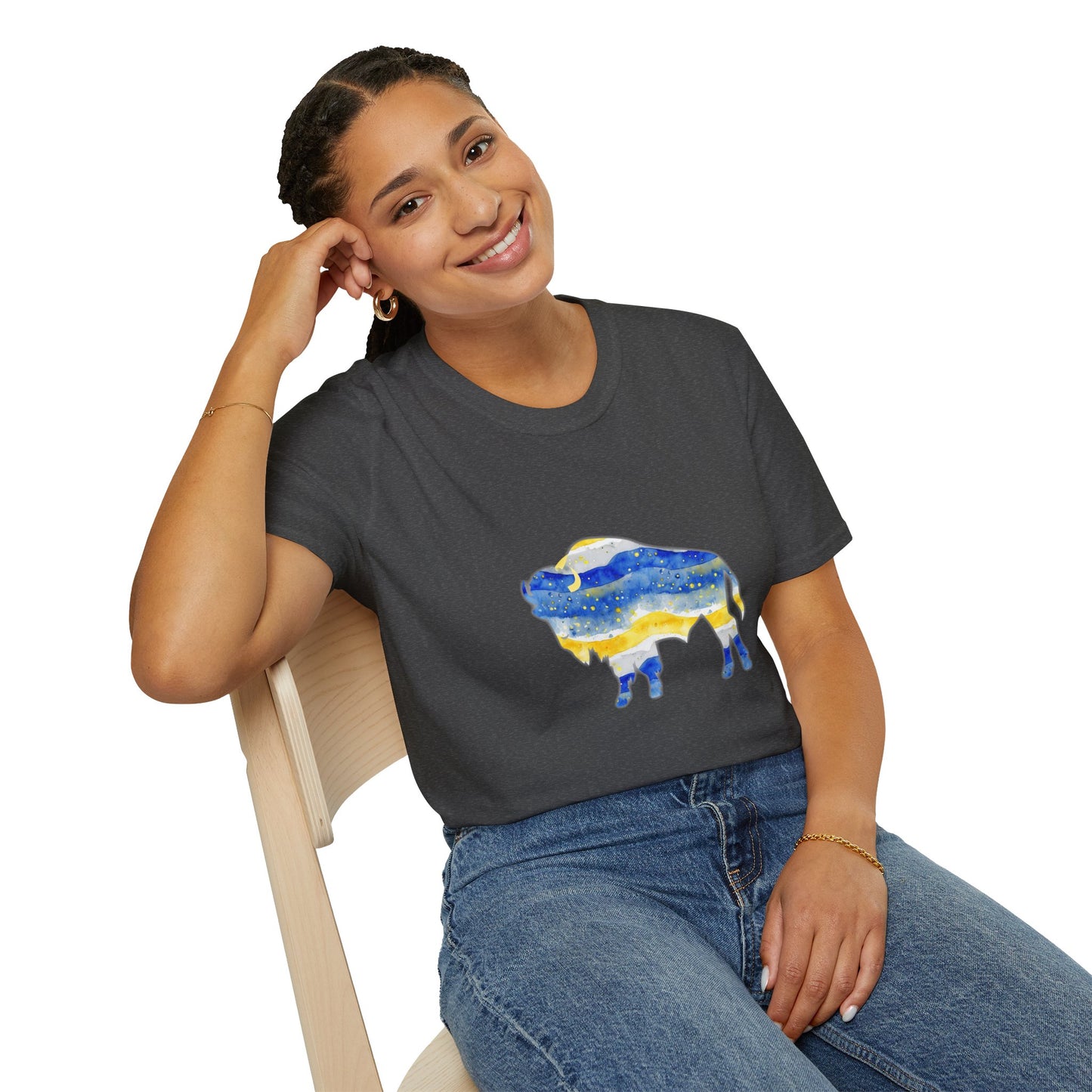 Buffalo Sabres Watercolor Buffalo Unisex Softstyle T-Shirt