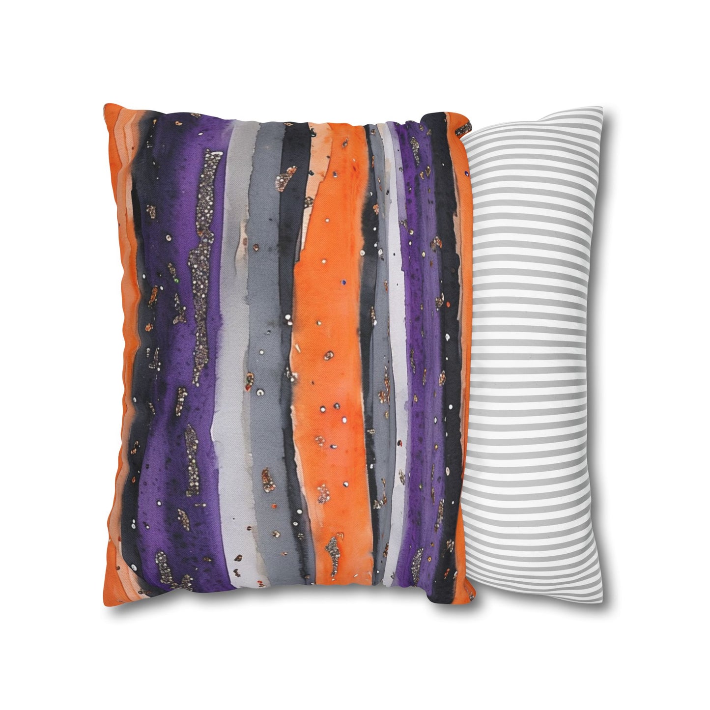 Bandits Stripe Watercolor Spun Polyester Square Pillowcase