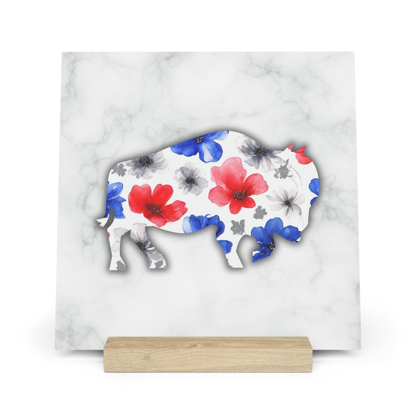 Floral Buffalo Gallery Board with Stand - Home Decor Display