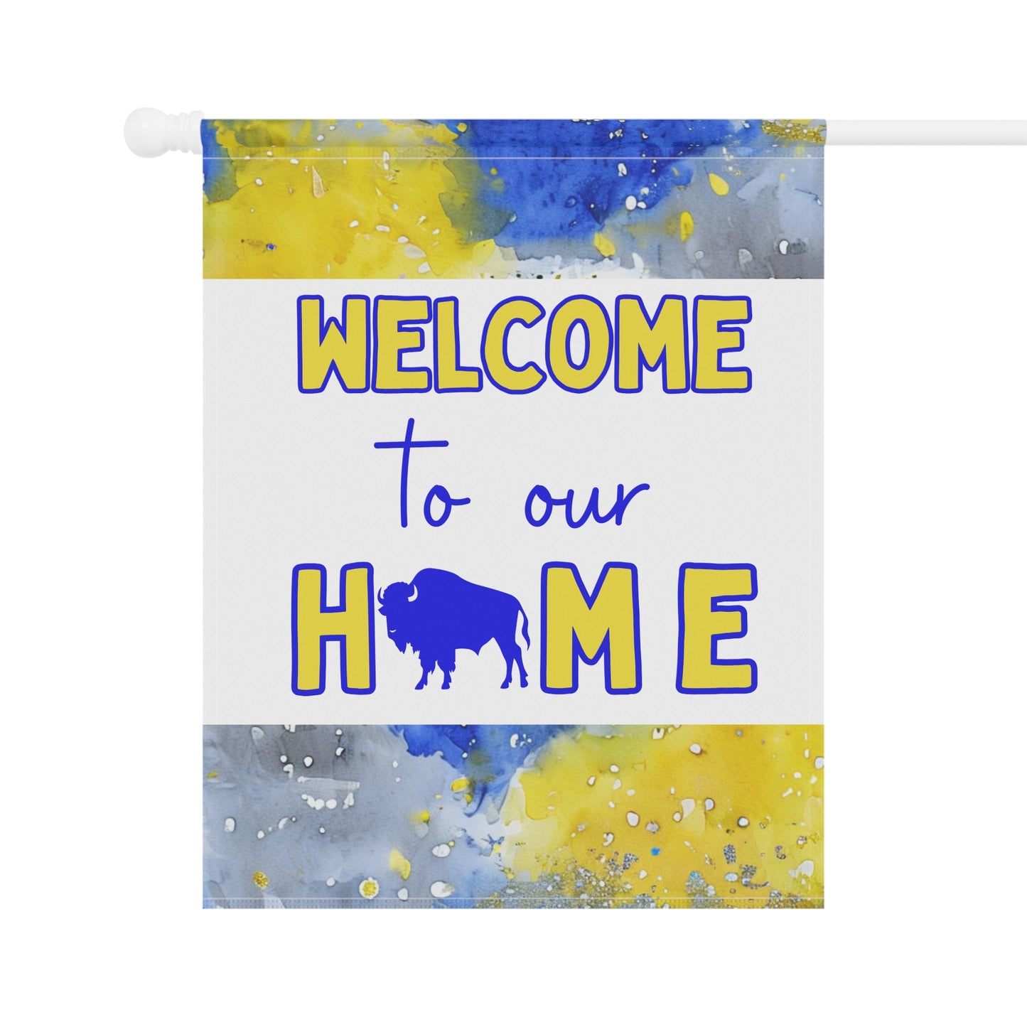 Welcome to Our Home Buffalo Hockey Watercolor Design