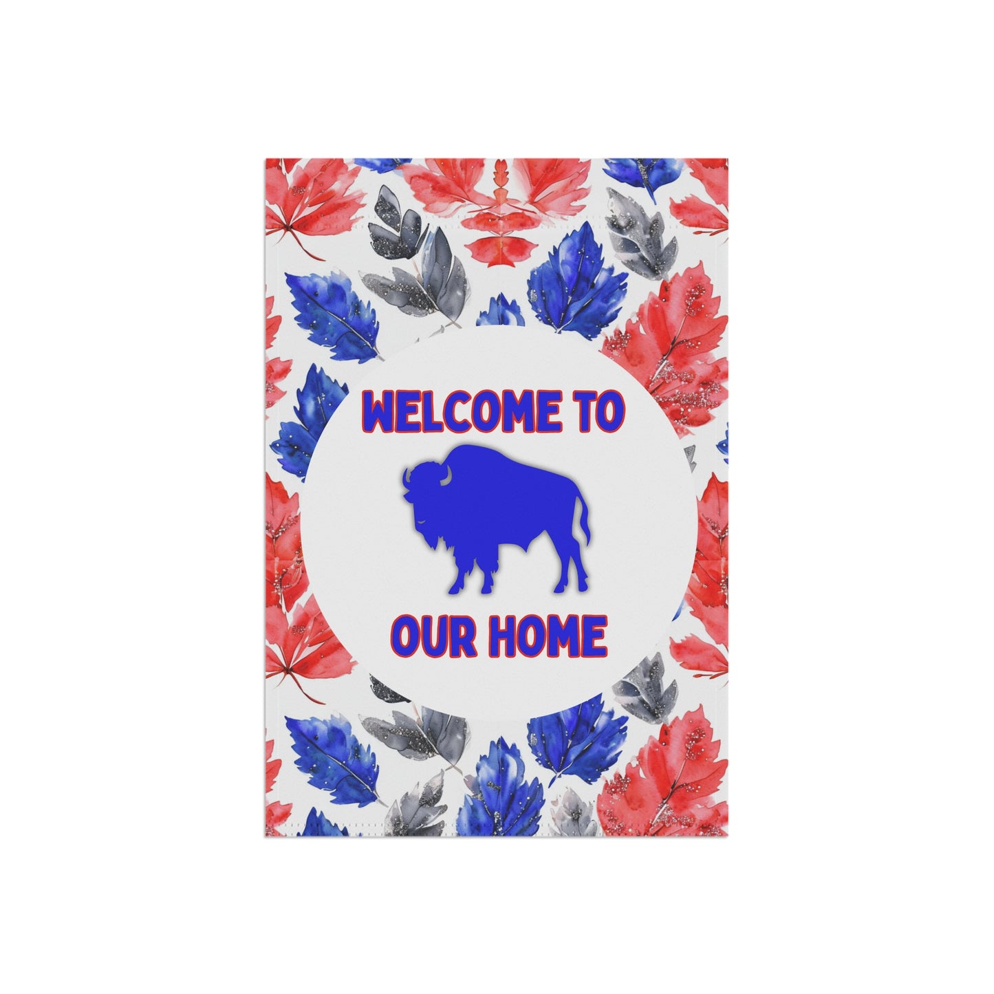 Welcome Home Garden Banner | Watercolor Leaves Outdoor Decoration for Fall