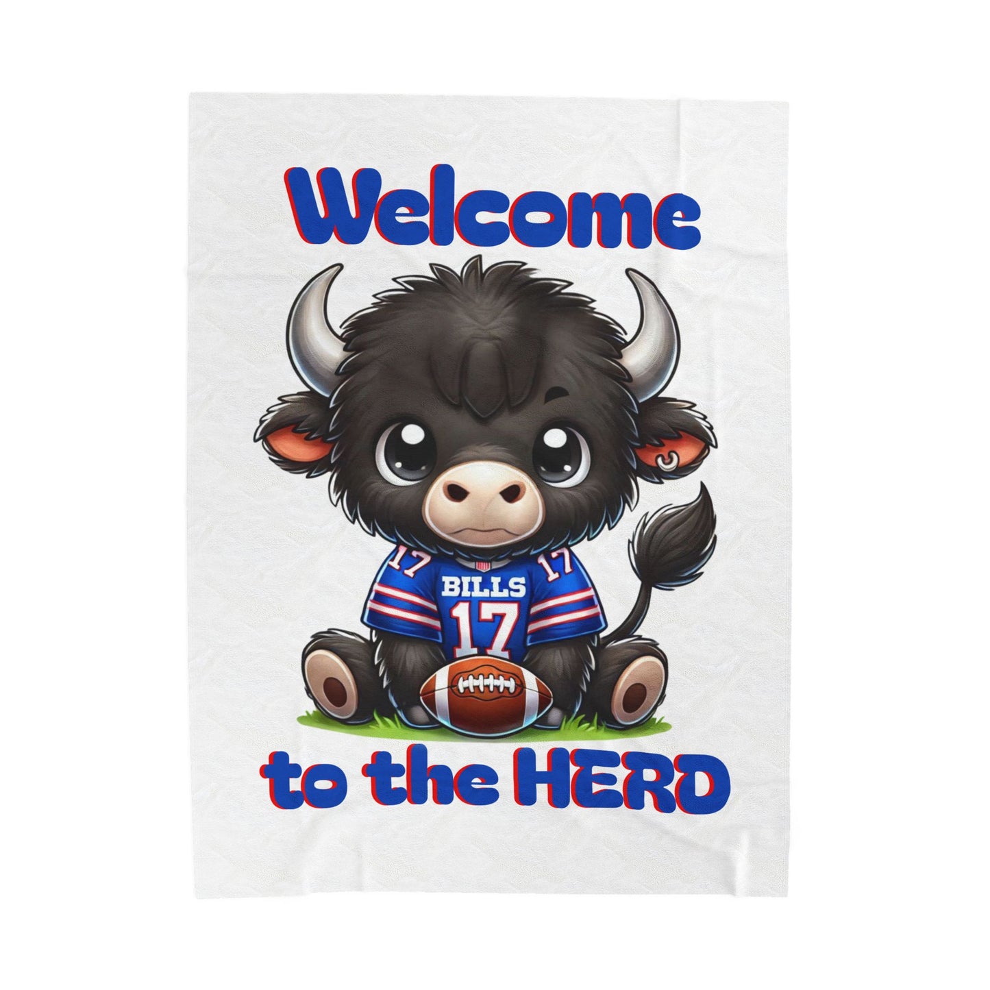 Welcome to the Herd: Children’s Buffalo Football Velveteen Blanket – Cozy Comfort for Little Fans (Buffalo WITHOUT bows)