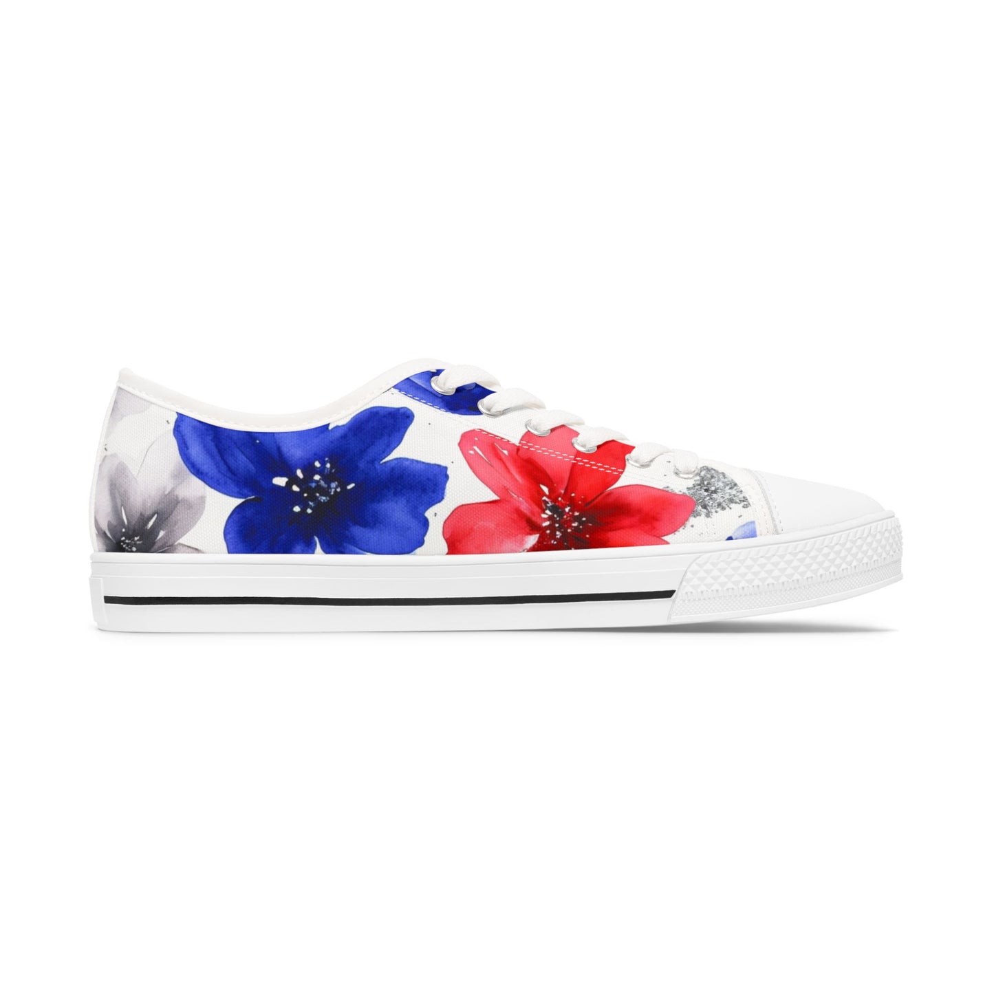 Buffalo Football Watercolor Floral Women's Low Top Sneakers