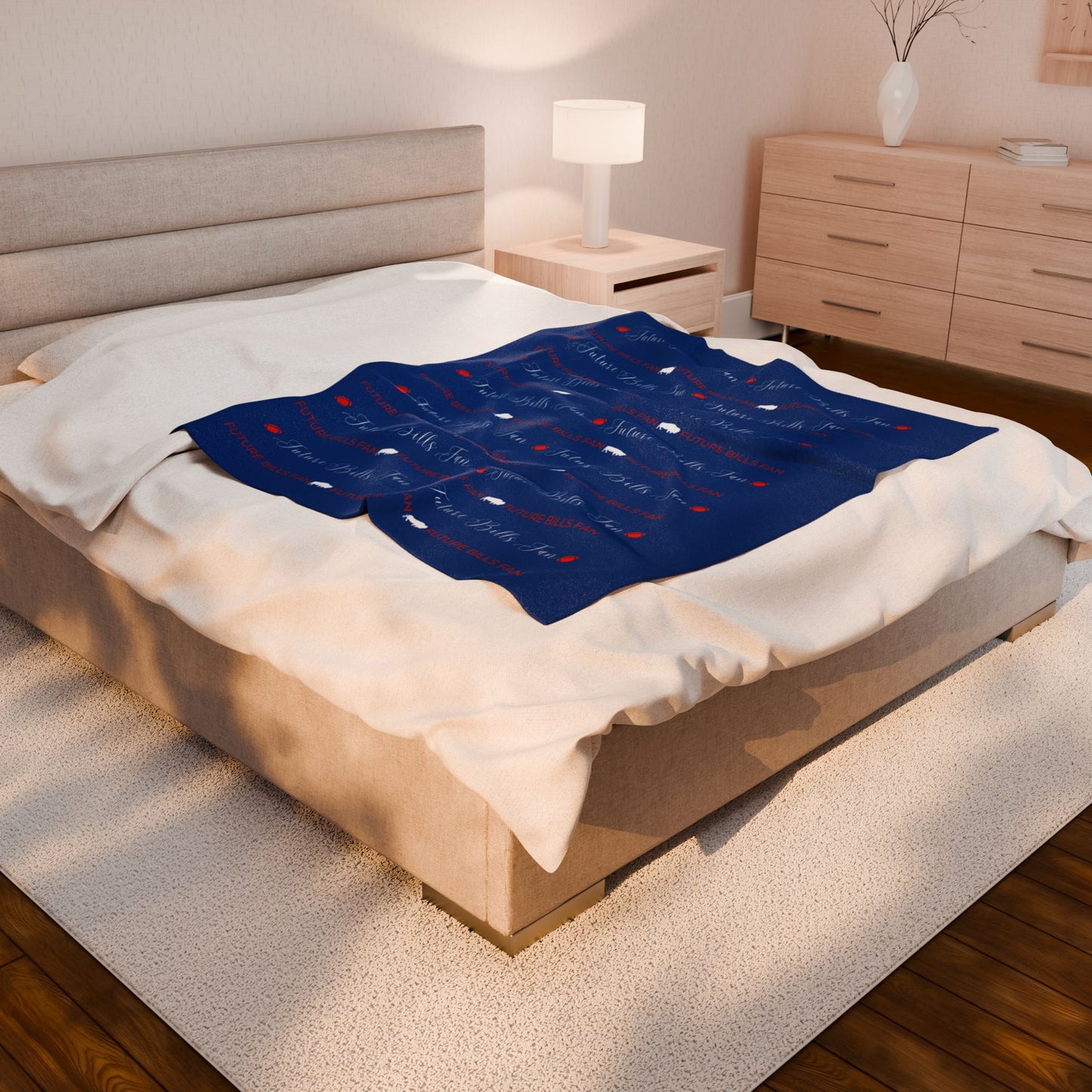 Future Buffalo Football Fan Warm and Cuddly Velveteen Plush Blanket