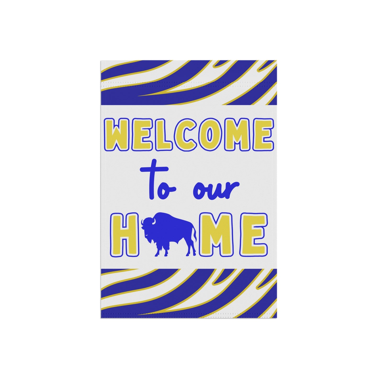 Blue & Gold Welcome to Our Home House & Garden Flags