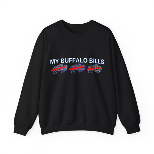 Buffalo Football Mash Up Unisex Heavy Blend™ Crewneck Sweatshirt