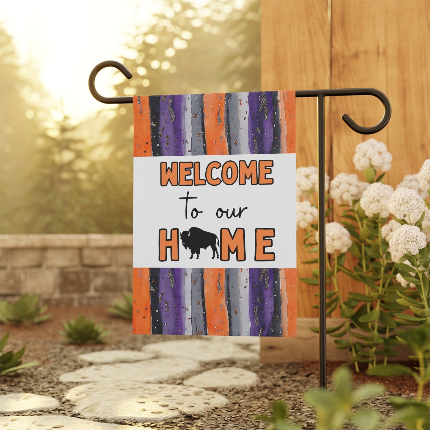 Welcome to Our Home Buffalo Lacrosse Watercolor Design