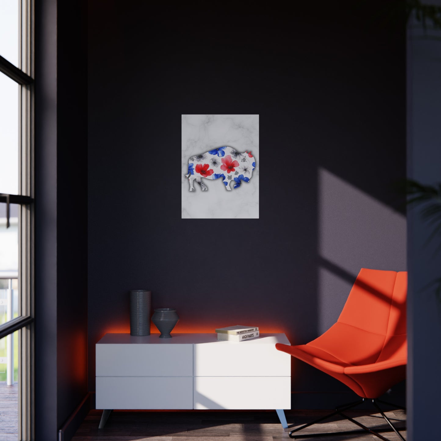 Floral Buffalo Foam Board - Home Decor Wall Art for Nature Lovers