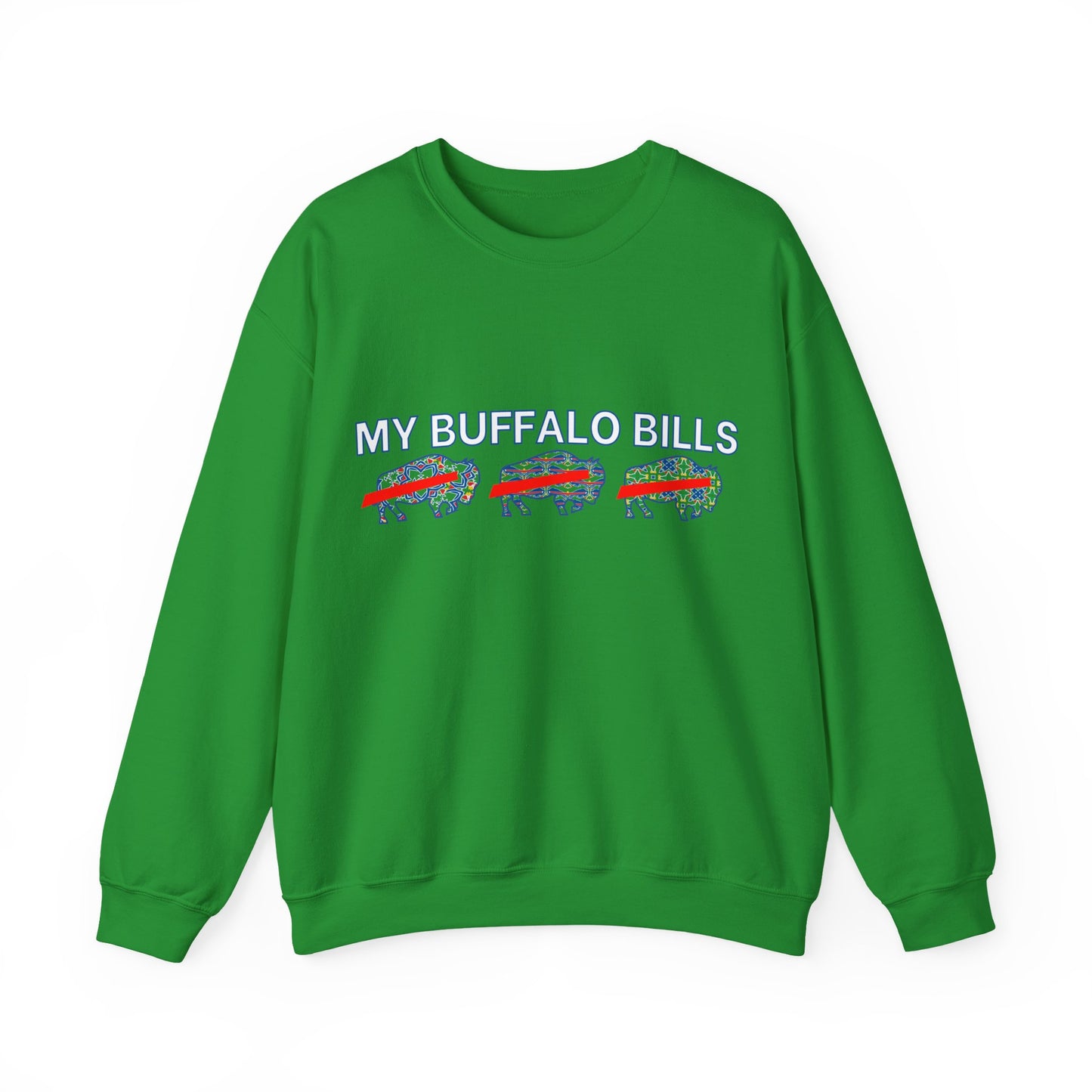 Buffalo Football Mash Up Unisex Heavy Blend™ Crewneck Sweatshirt
