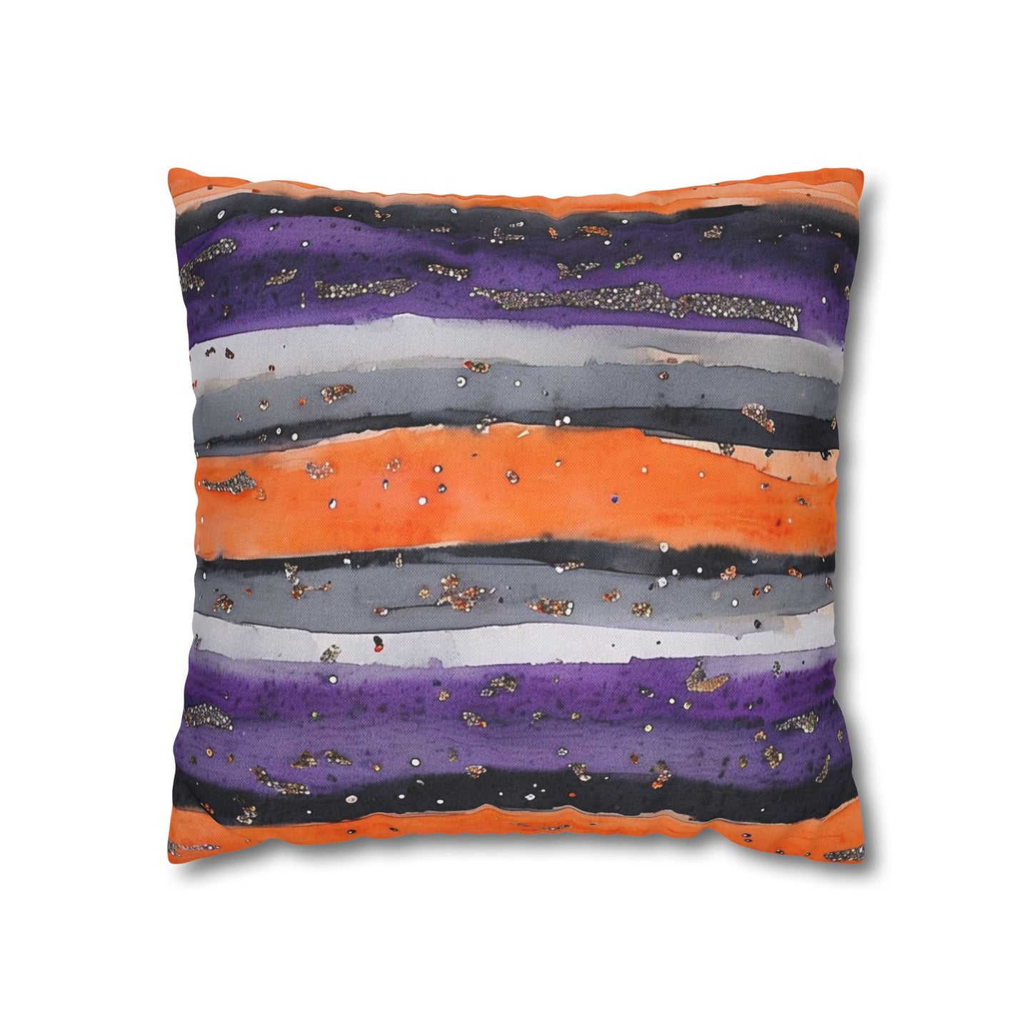 Bandits Stripe Watercolor Spun Polyester Square Pillowcase