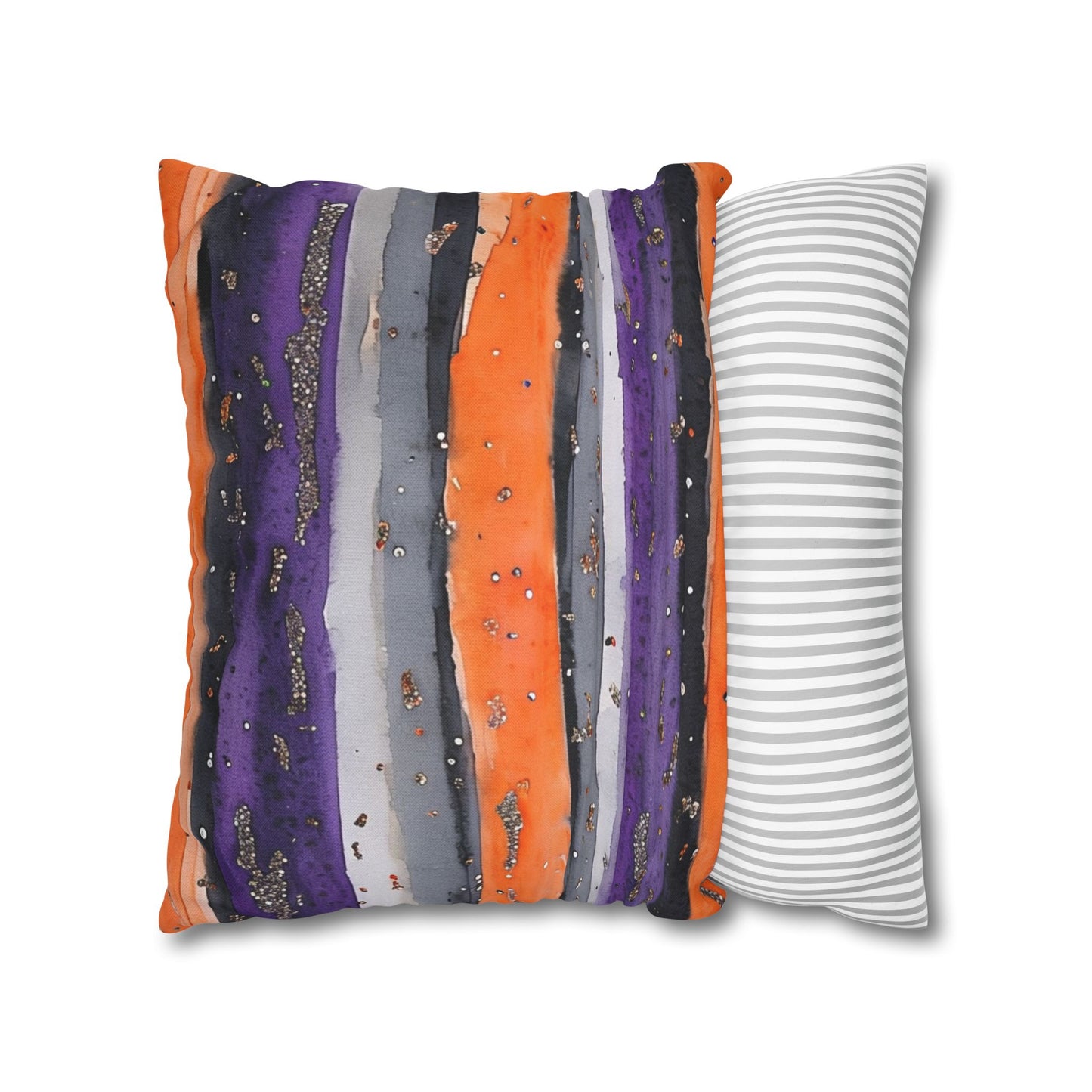Bandits Stripe Watercolor Spun Polyester Square Pillowcase