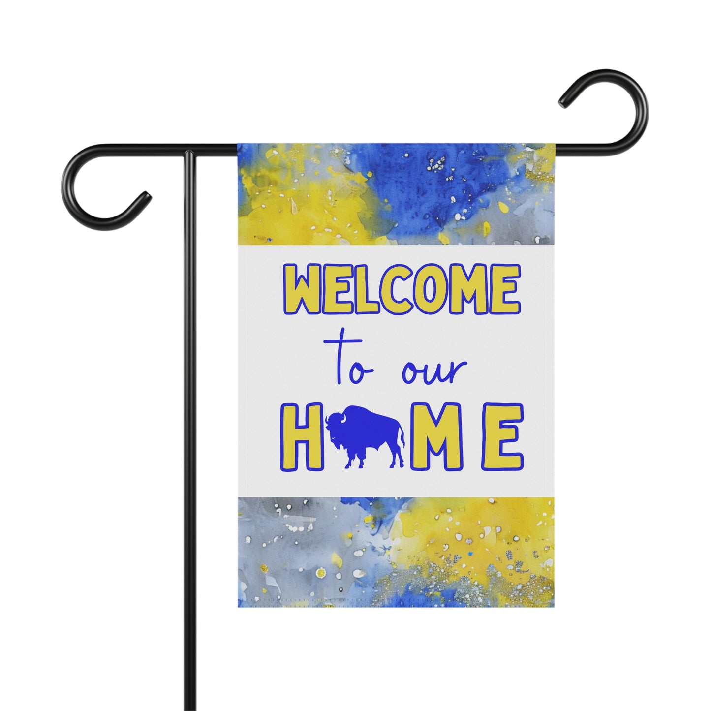 Welcome to Our Home Buffalo Hockey Watercolor Design
