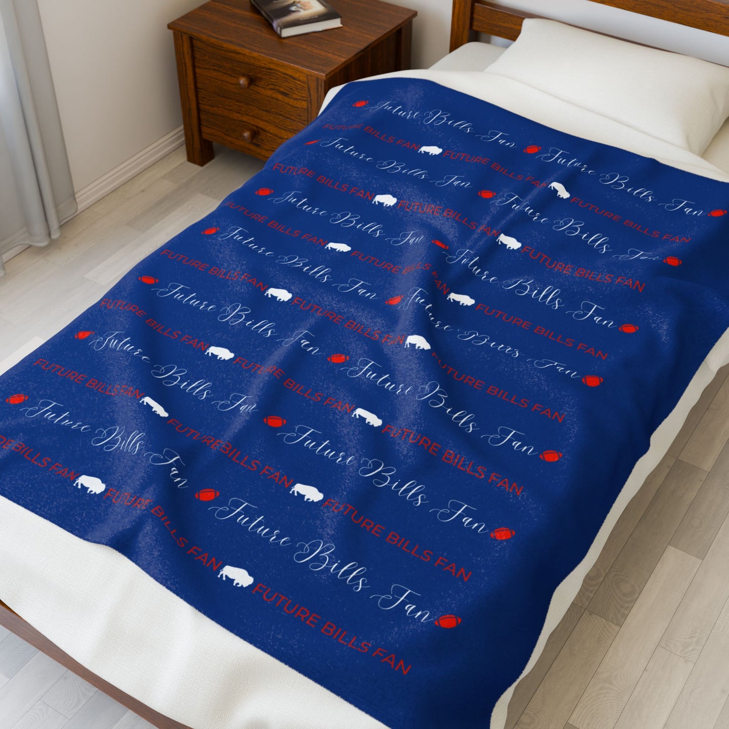 Future Buffalo Football Fan Warm and Cuddly Velveteen Plush Blanket
