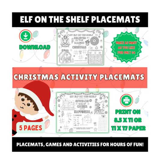 Elf on the Shelf Activity Placemats