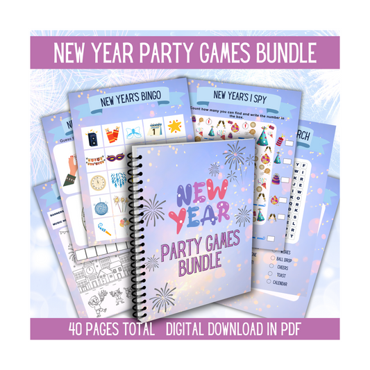 New Years Packet of Games, Coloring and Kids Crafts
