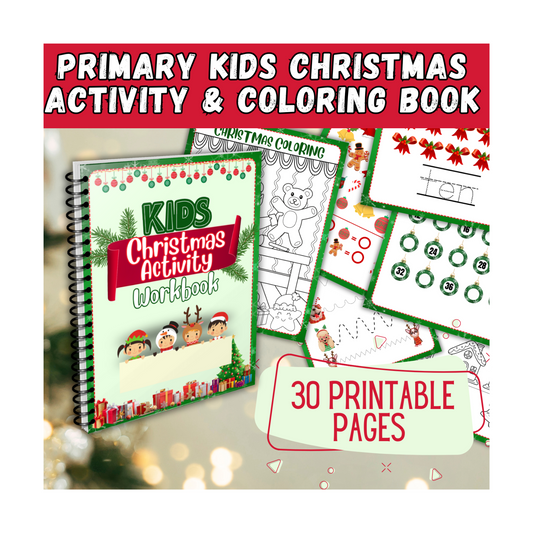 Primary Kids Christmas Activity Workbook