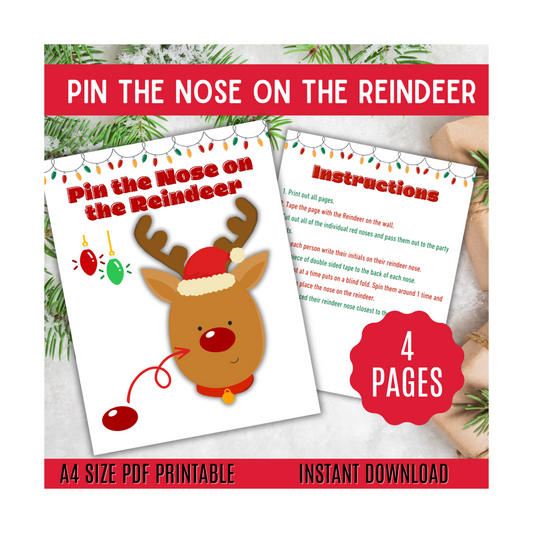 Pin the Nose on the Reindeer Game