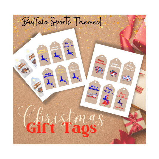 Buffalo Sports Themed Gift Tags