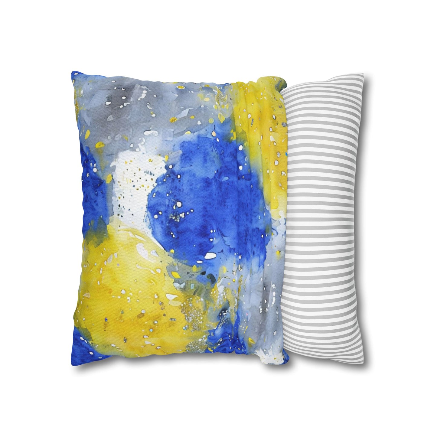 Buffalo Sabres Watercolor Splatter Spun Polyester Square Pillowcase