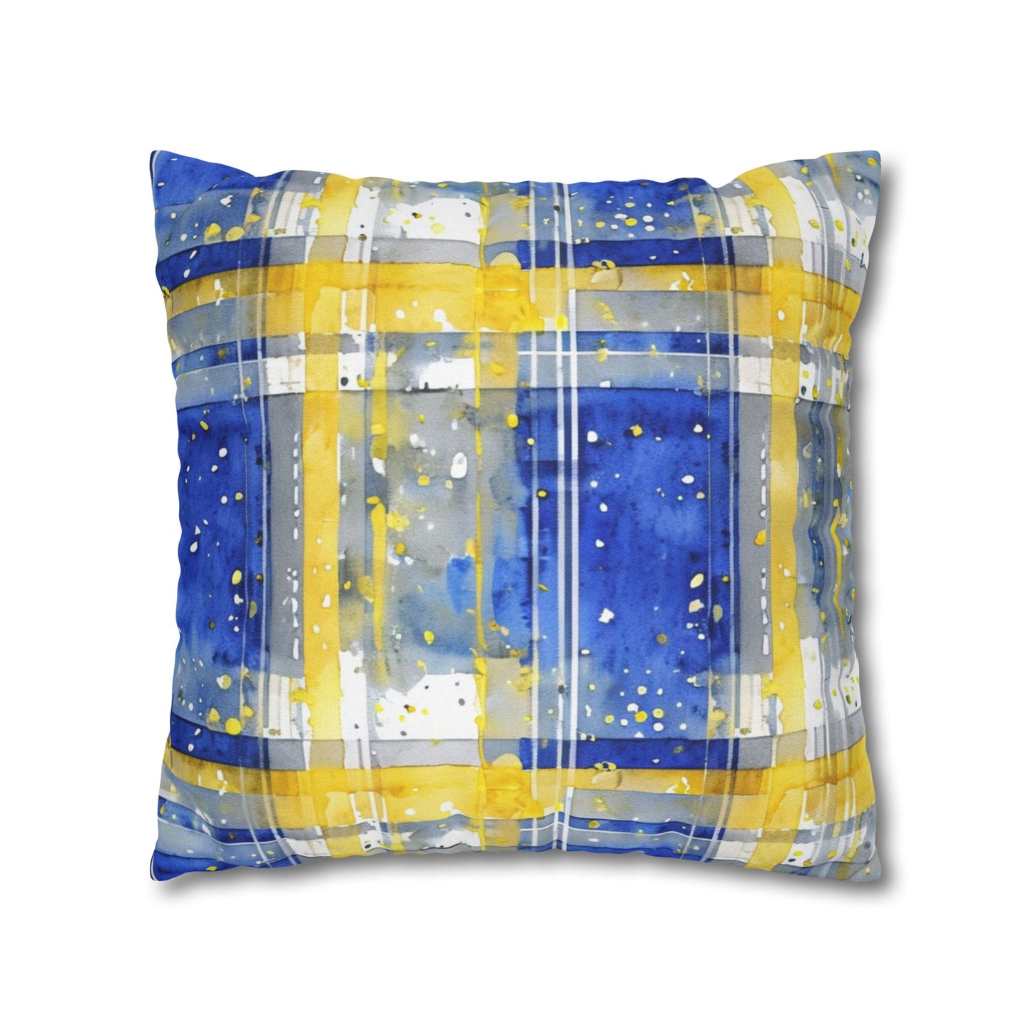 Buffalo Sabres Plaid Watercolor Spun Polyester Square Pillowcase