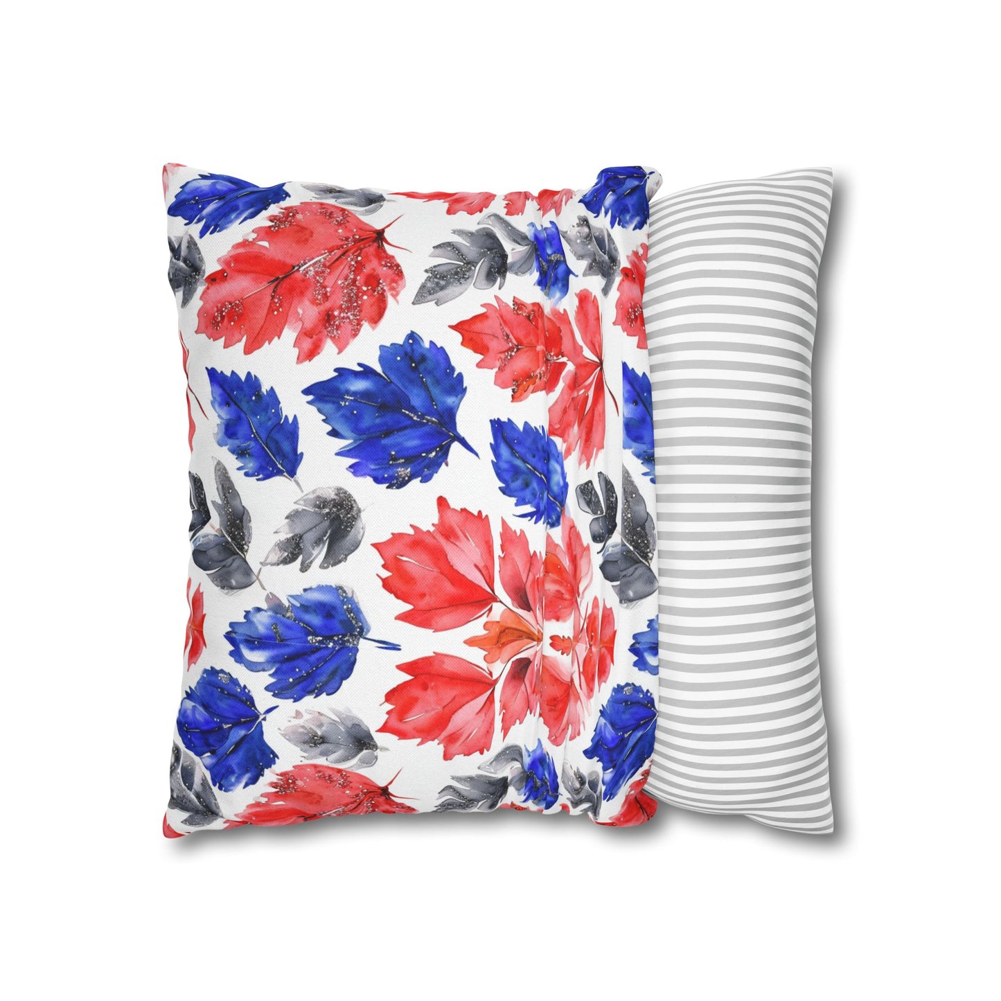 Buffalo Bills Fall Watercolor Leaves Spun Polyester Square Pillowcase