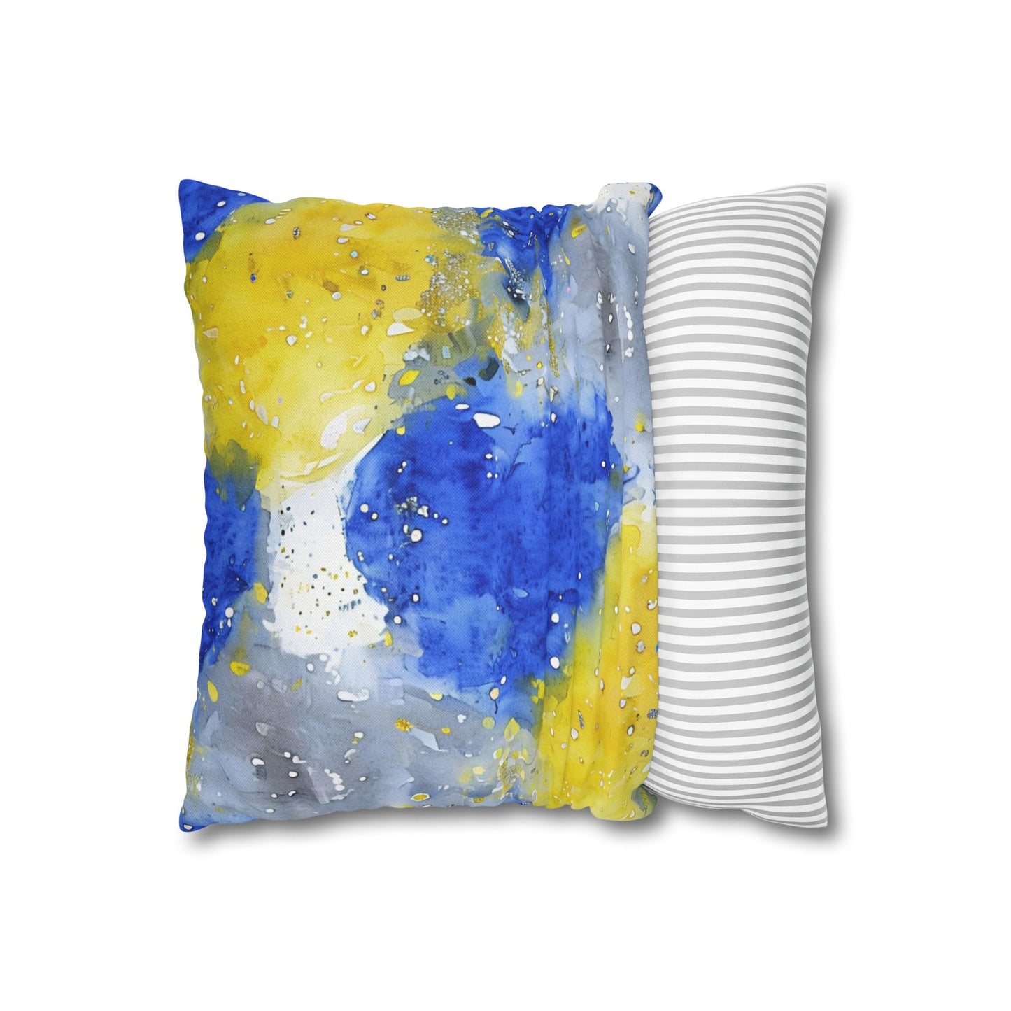 Buffalo Sabres Watercolor Splatter Spun Polyester Square Pillowcase