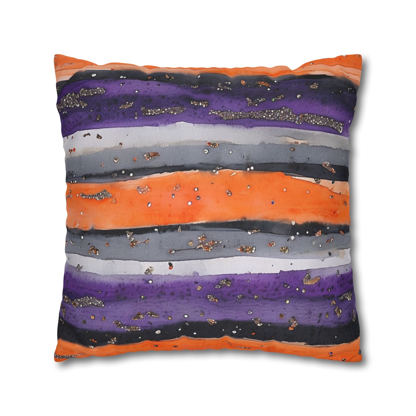 Bandits Stripe Watercolor Spun Polyester Square Pillowcase