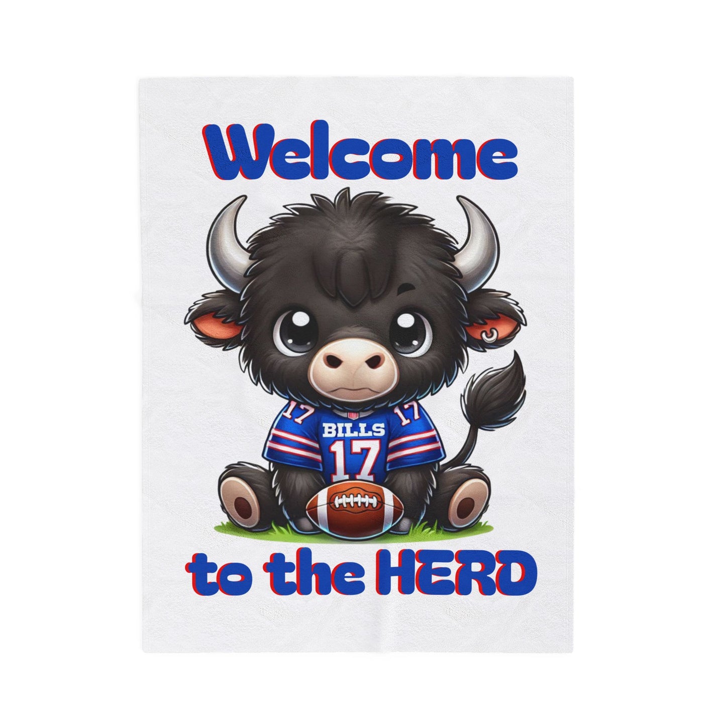 Welcome to the Herd: Children’s Buffalo Football Velveteen Blanket – Cozy Comfort for Little Fans (Buffalo WITHOUT bows)
