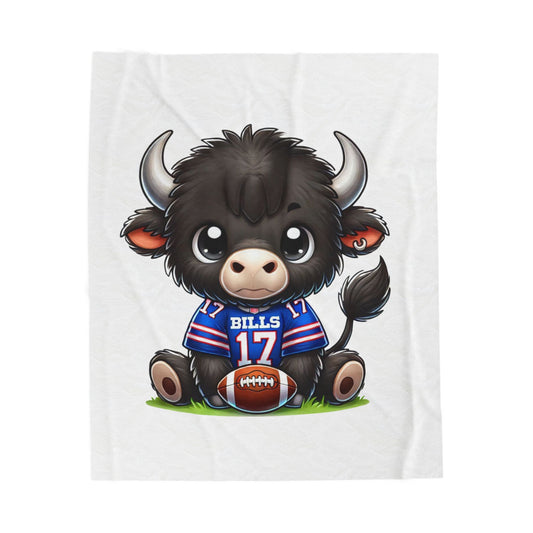 Children’s Buffalo Football Velveteen Blanket – Cozy Comfort for Little Fans Style #1
