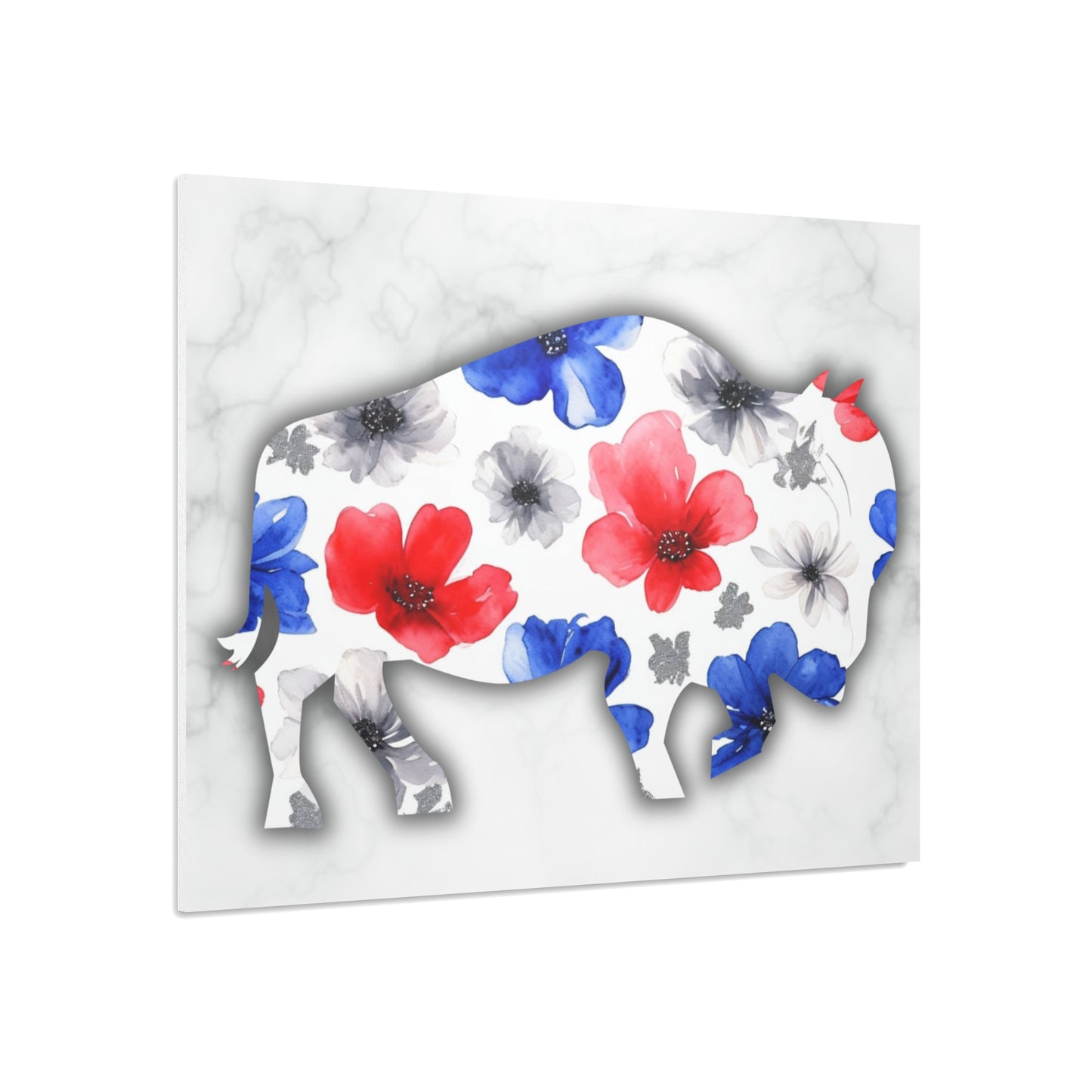 Floral Buffalo Foam Board - Home Decor Wall Art for Nature Lovers