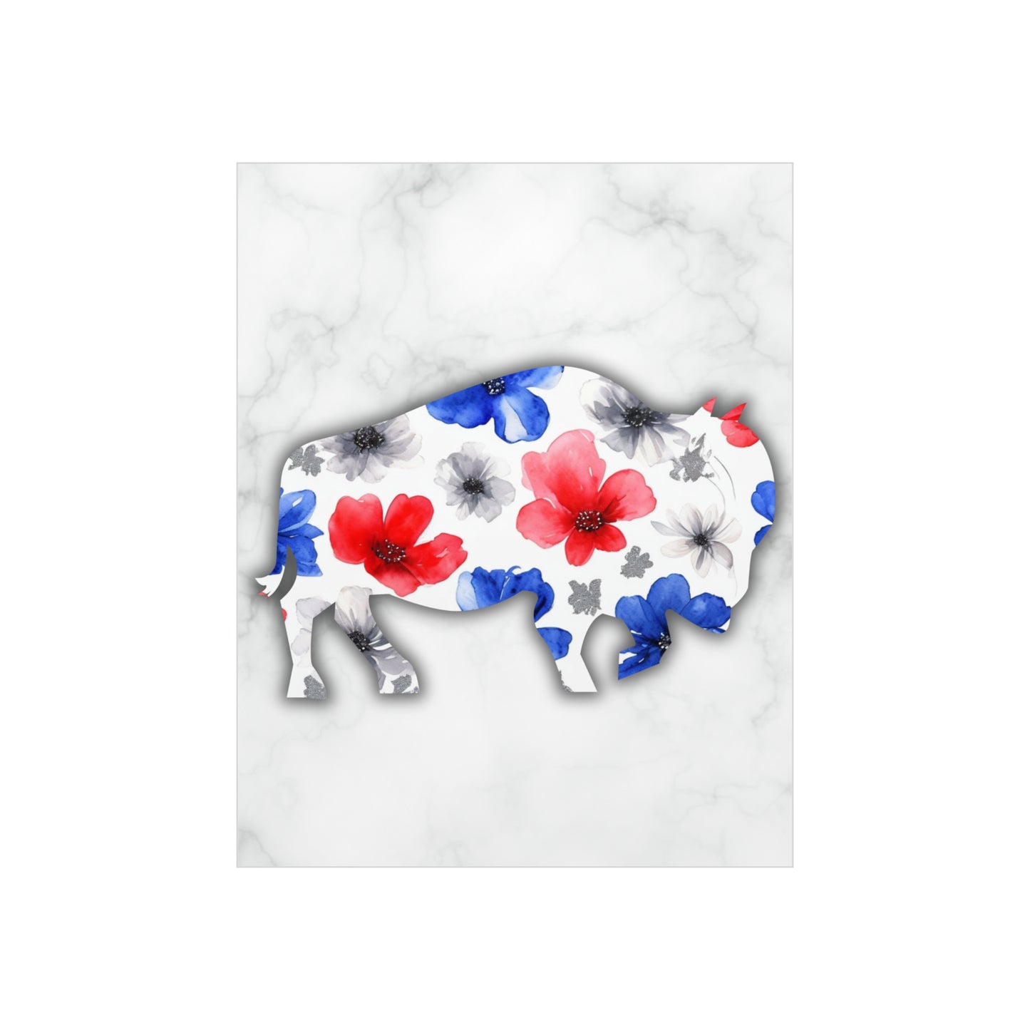 Floral Buffalo Foam Board - Home Decor Wall Art for Nature Lovers