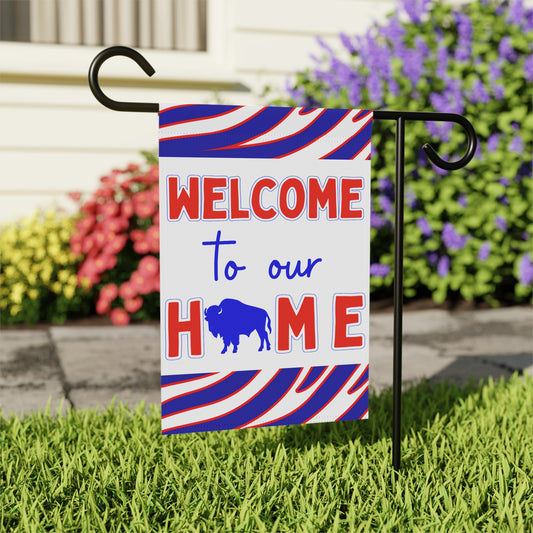 Red & Blue Welcome to Our Home House & Garden Flags