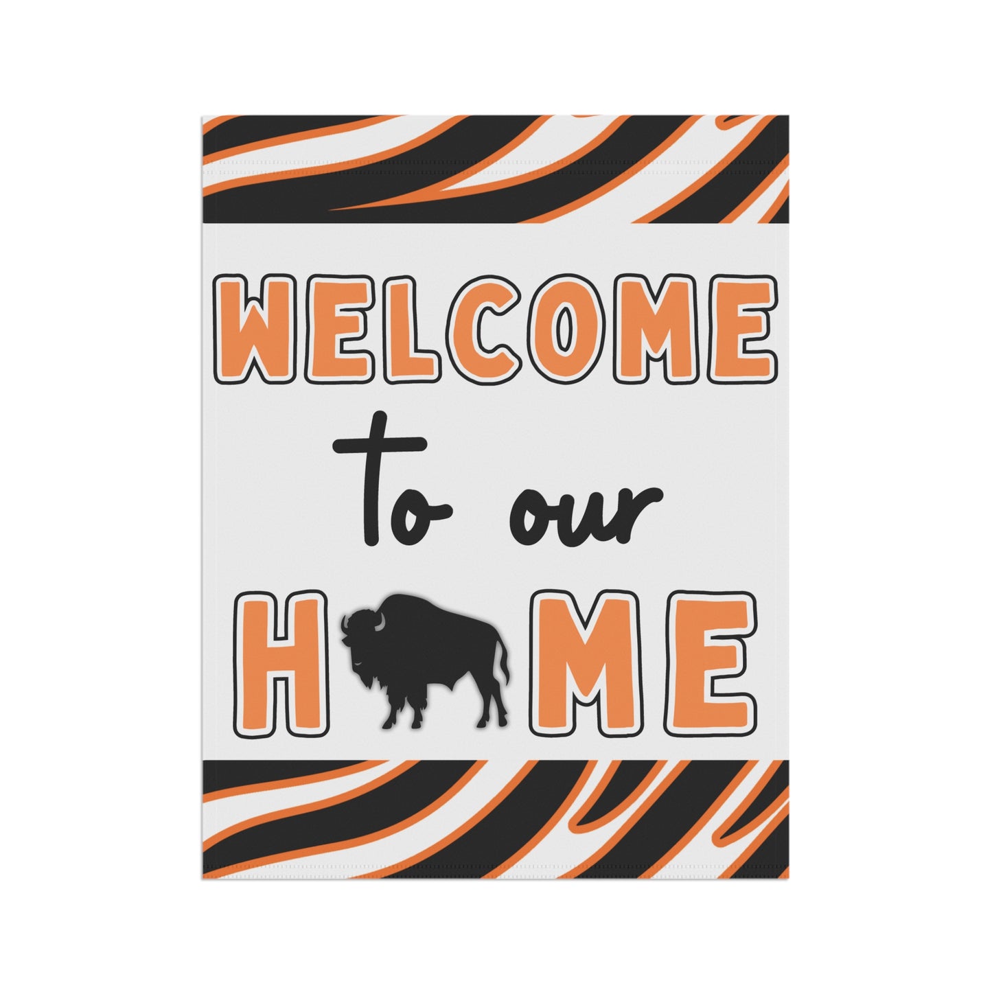 Orange & Black Welcome to Our Home House & Garden Flags