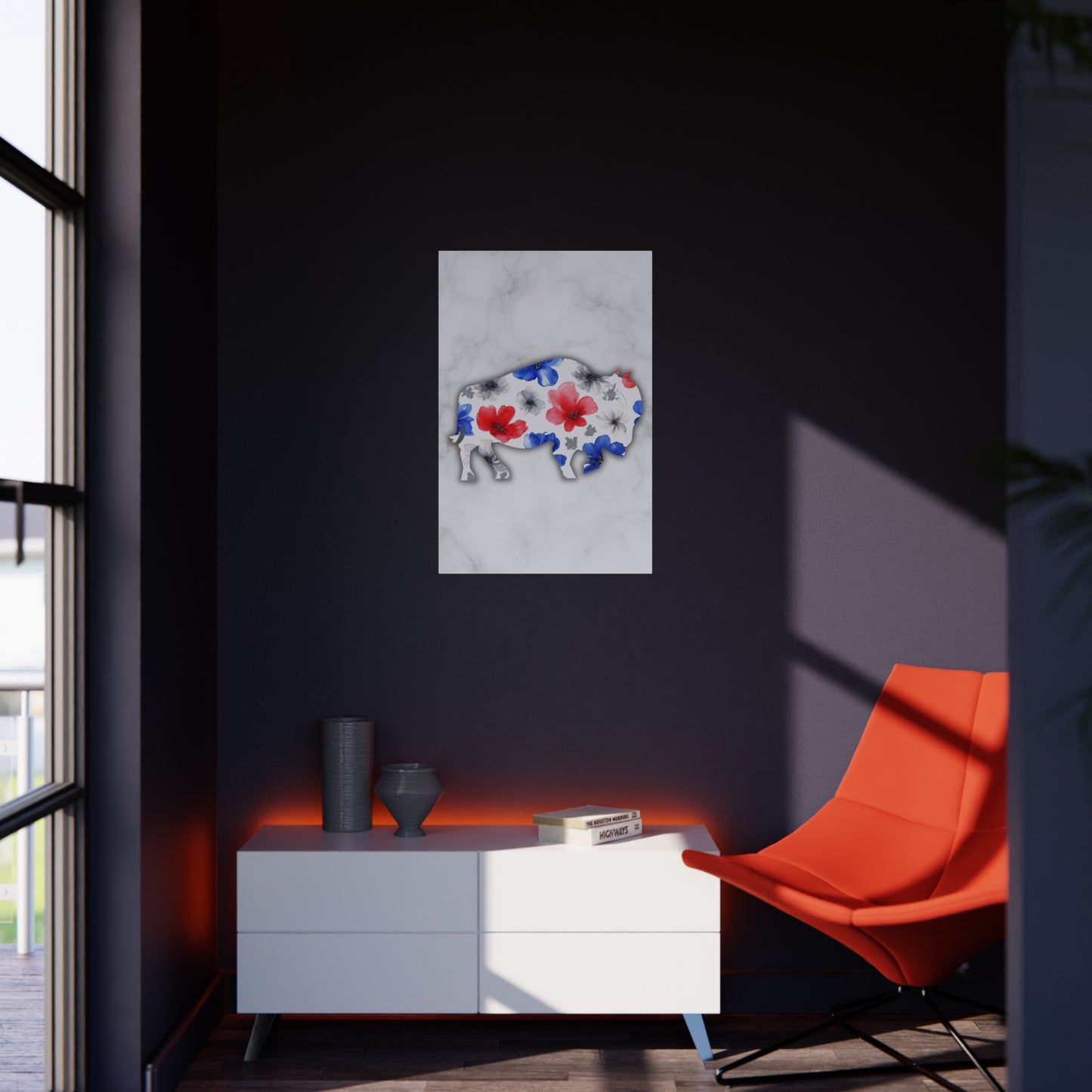 Floral Buffalo Foam Board - Home Decor Wall Art for Nature Lovers