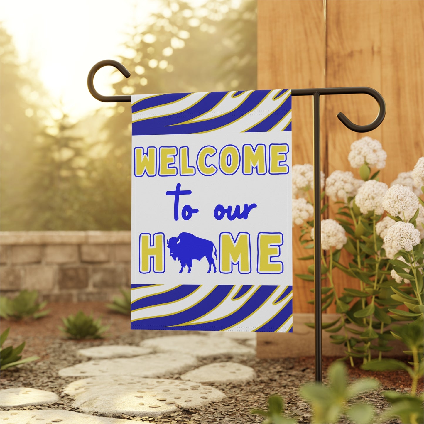 Blue & Gold Welcome to Our Home House & Garden Flags