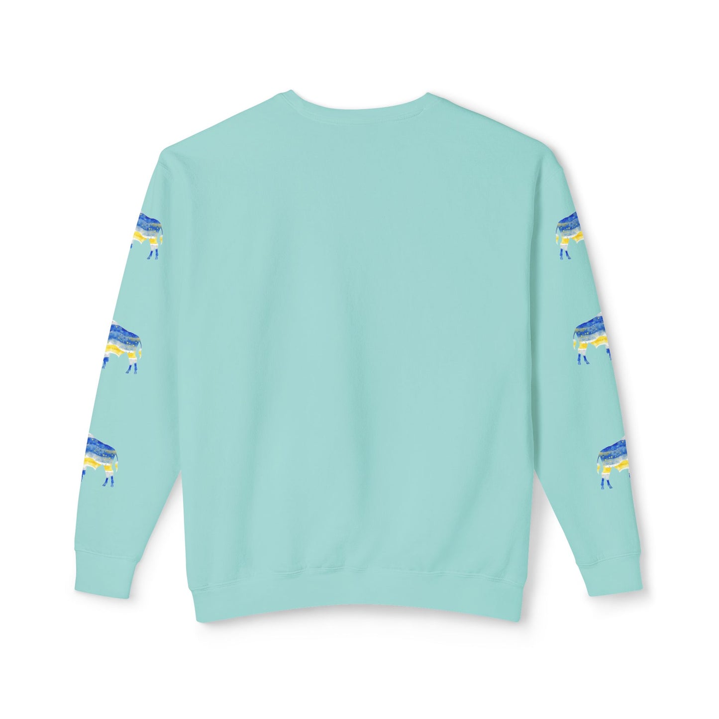 Watercolor BUF Sabres Unisex Lightweight Crewneck Sweatshirt