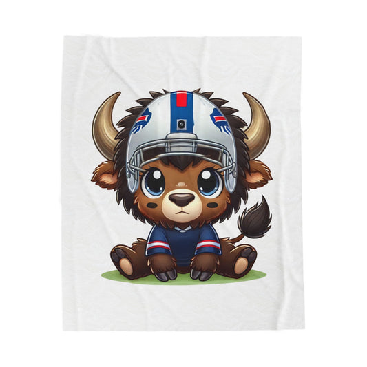 Children’s Buffalo Football Velveteen Blanket – Cozy Comfort for Little Fans Style #6