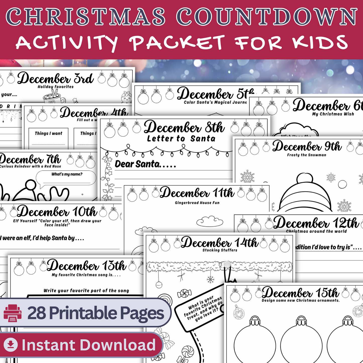 Christmas Countdown Activity Pack
