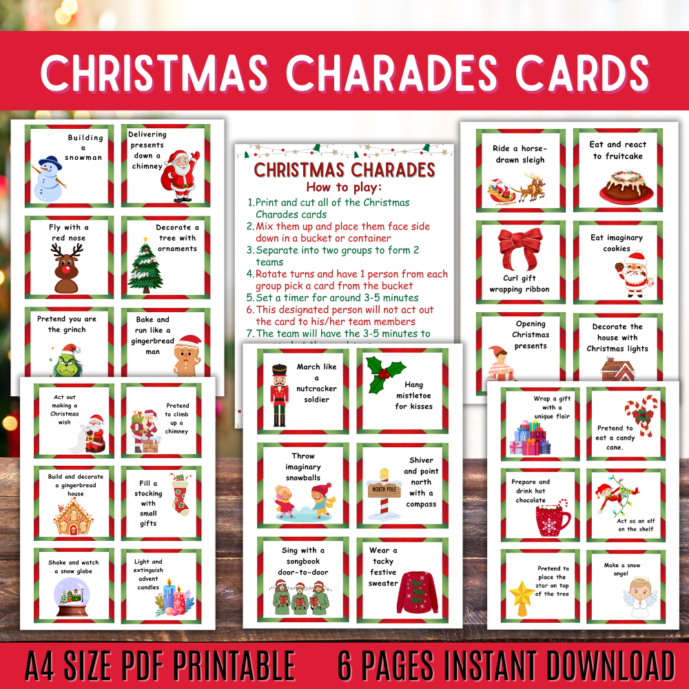 Christmas Charades Cards