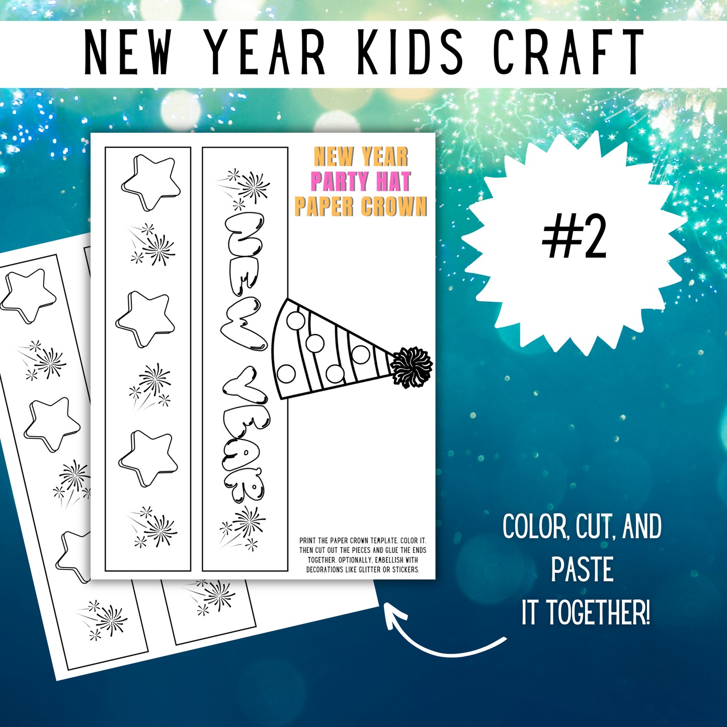 New Years Packet of Games, Coloring and Kids Crafts