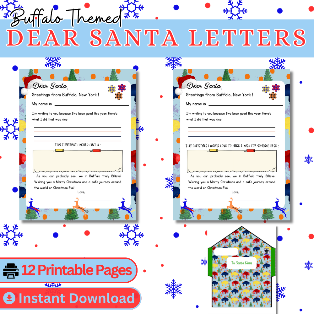 Buffalo Themed Letters To Santa + 2 Generic Letter Templates