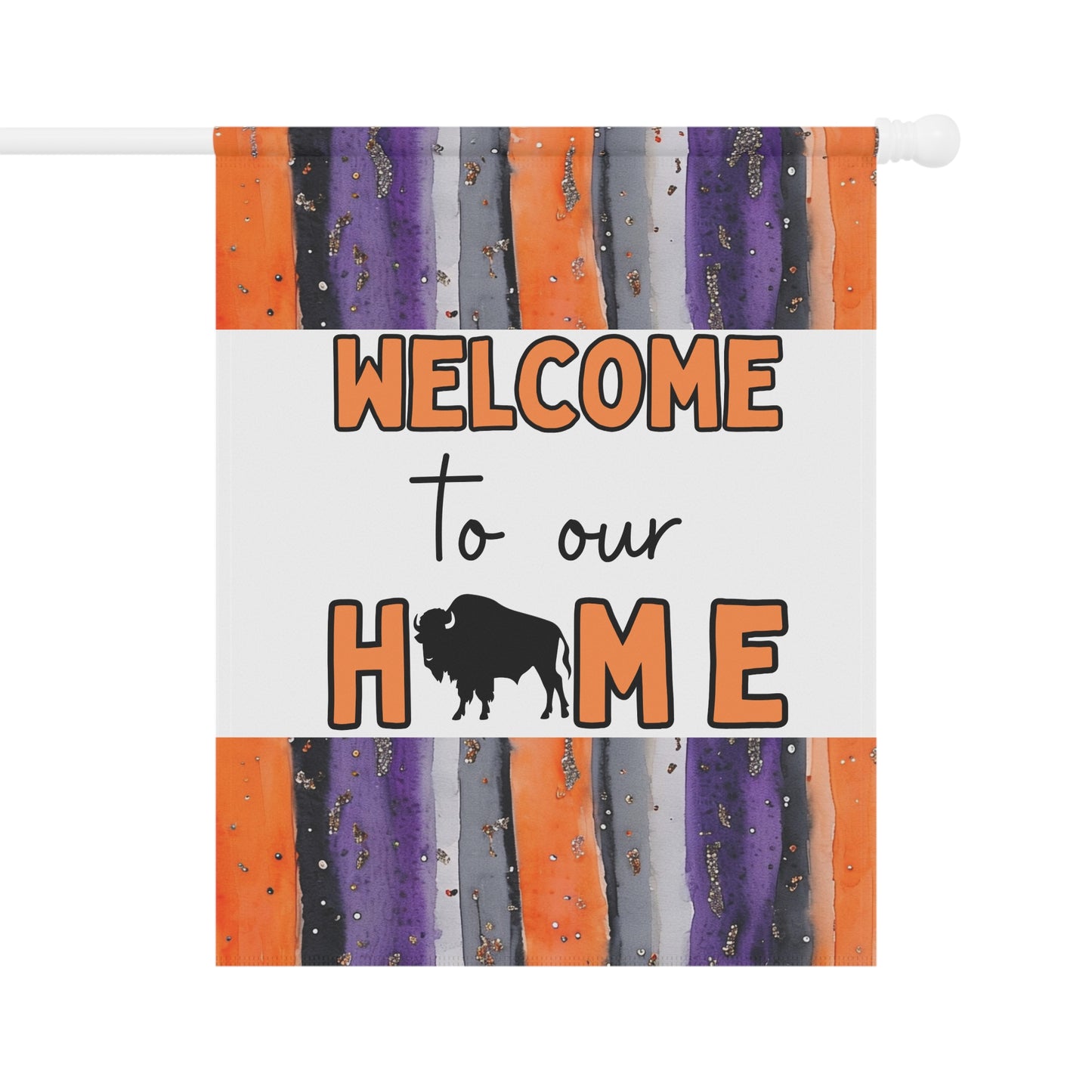 Welcome to Our Home Buffalo Lacrosse Watercolor Design
