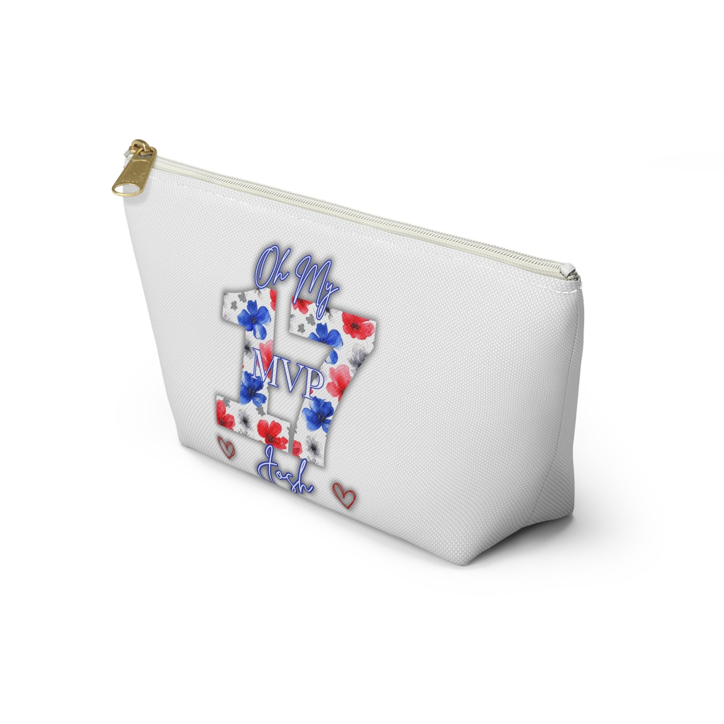 Oh My Josh Buffalo Football Retro Accessory Pouch w T-bottom ~ White
