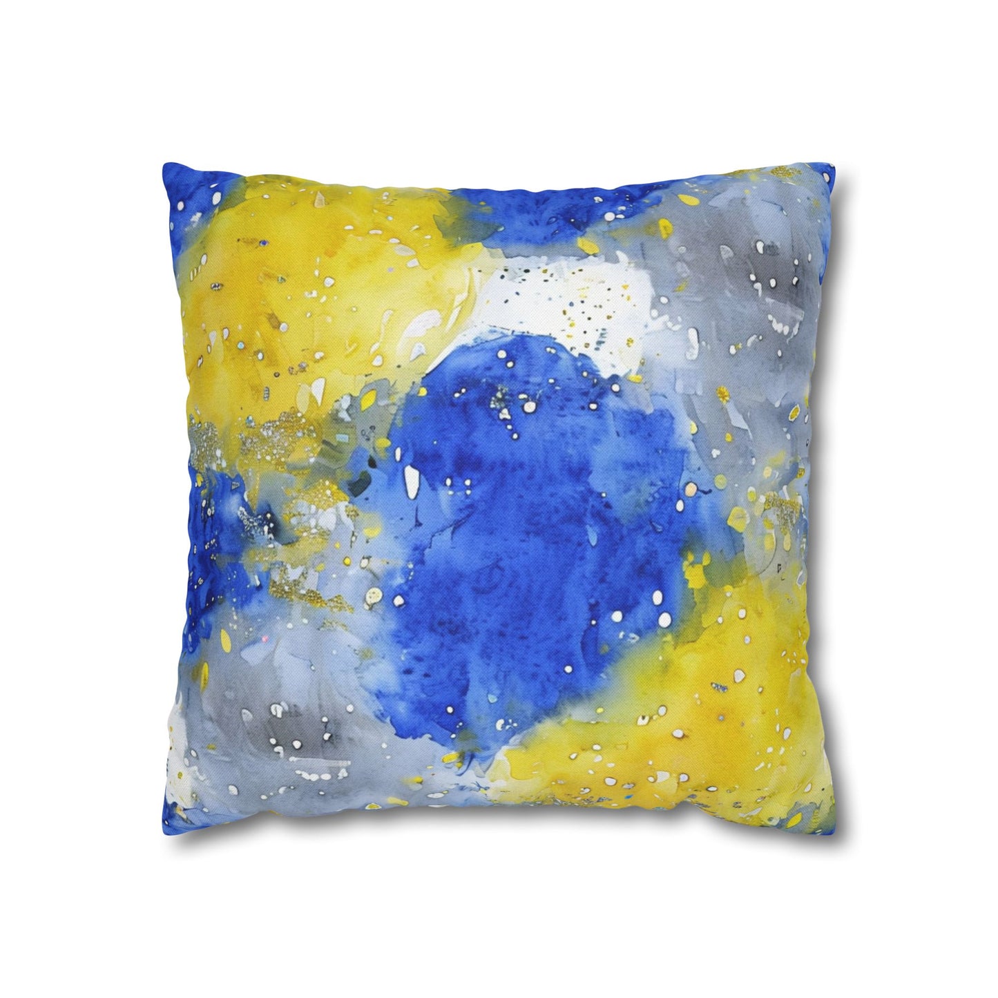Buffalo Sabres Watercolor Splatter Spun Polyester Square Pillowcase