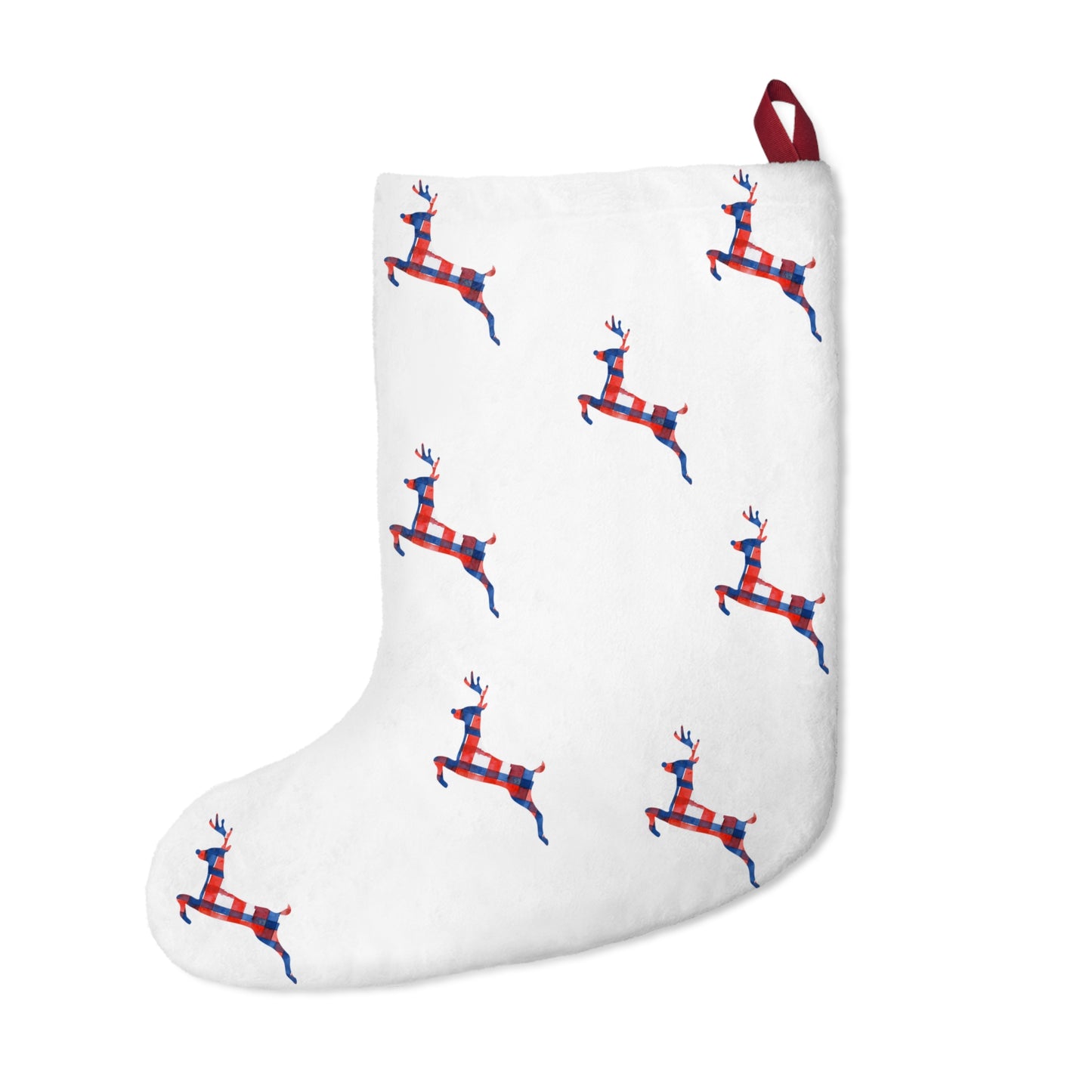 Oversized Bills Plaid Christmas Stockings_Large Reindeer Version
