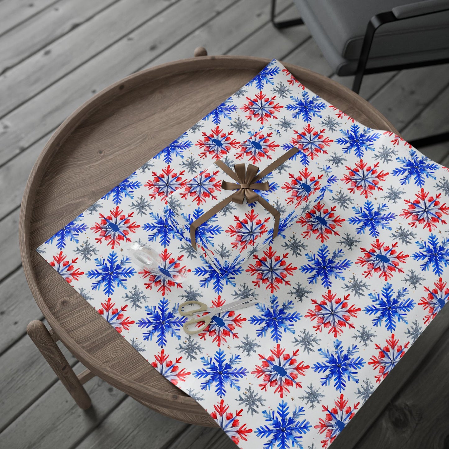 Buffalo Football Snowflake Wrapping Papers