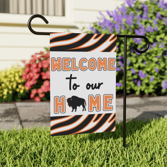Orange & Black Welcome to Our Home House & Garden Flags
