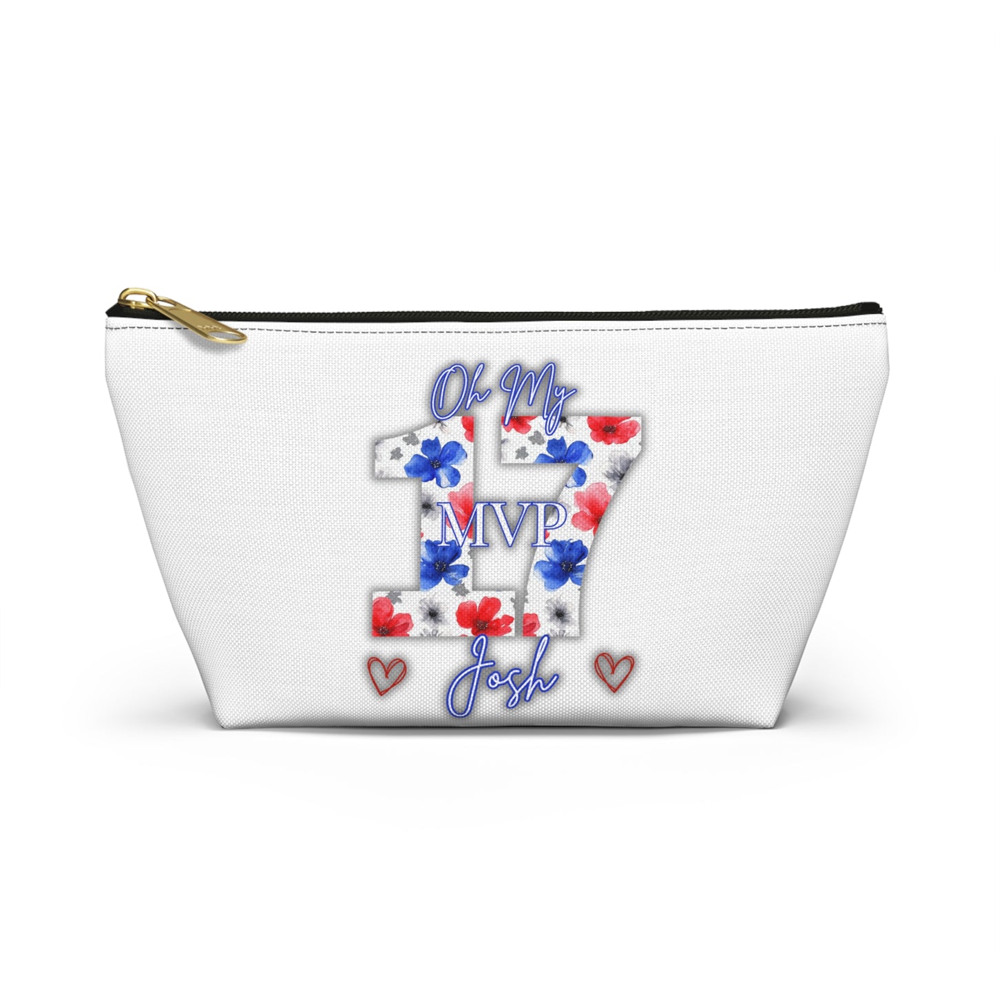 Oh My Josh Buffalo Football Retro Accessory Pouch w T-bottom ~ White