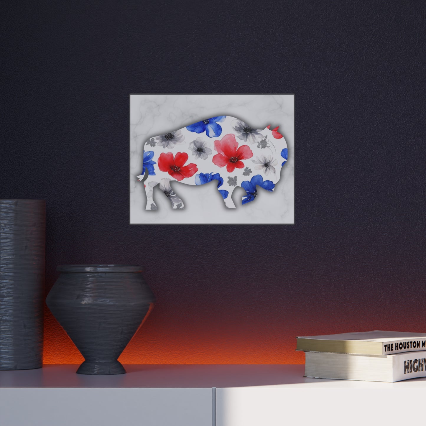 Floral Buffalo Foam Board - Home Decor Wall Art for Nature Lovers